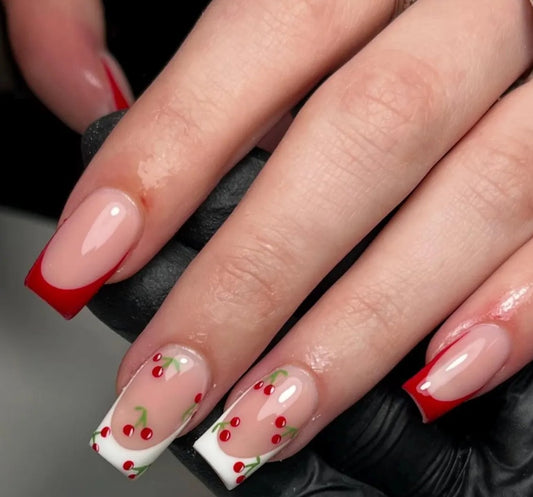 Nailuvia-FR022 French "Cherry Pop" Press-On Nails
