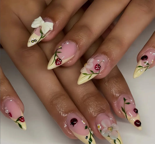 Nailuvia-FR027 French "Garden Whisper" Press-On Nails