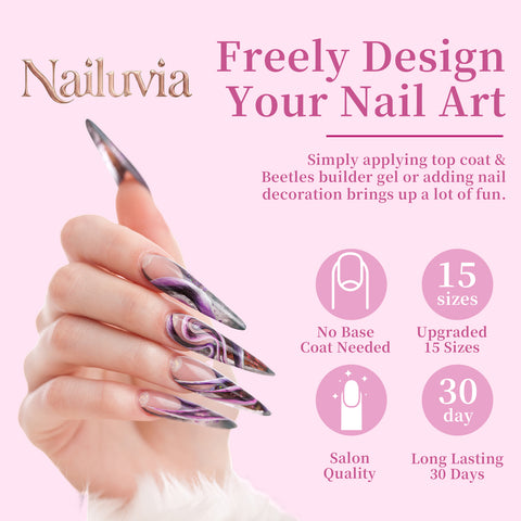 Nailuvia-D093 Midium-Square "Tiger Lily Safari" Press-On Nails
