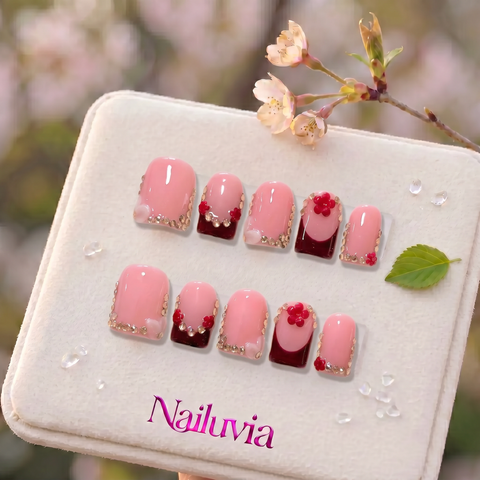HK-C026 Handcrafted Medium Stiletto Acrylic Nails for Everyday,Daily Life,Party
