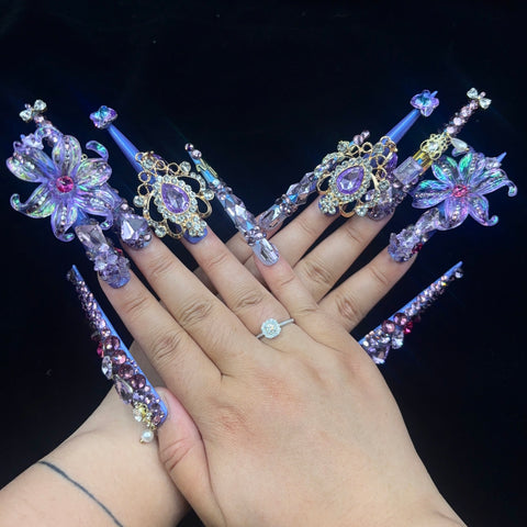 Purple - Gem Fantasy Handmade Nails G047