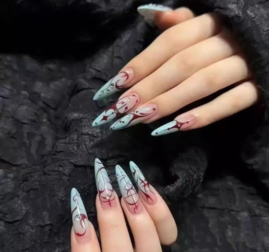 Nailuvia-ST014 Stiletto "Pastel Bloodbath" Press-On Nails