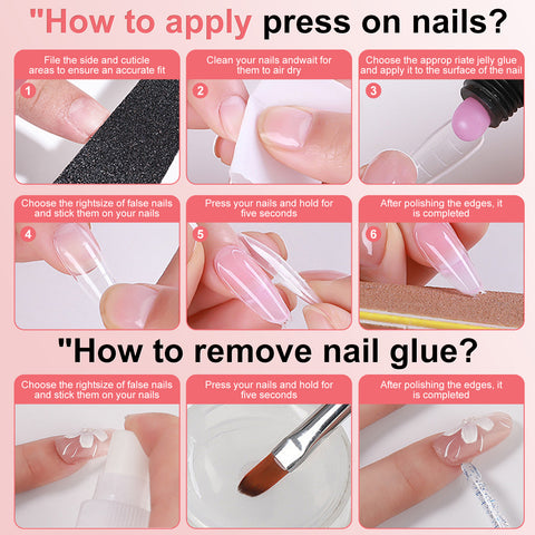 Nailuvia 10pcs Handmade Almond Press On Nails - Reusable Acrylic 3D Floral Brown Ombre Nail Set with Gold Beads