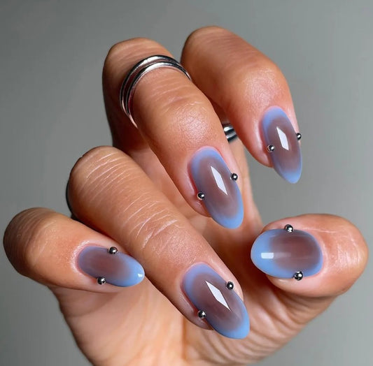 Nailuvia-CA013 Cat Eye "Dusk Frost" Press-On Nails