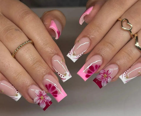 Nailuvia-FR014 French "Pink Paradise" Press-On Nails