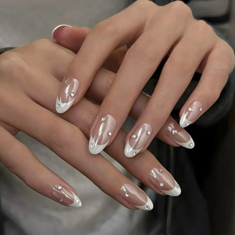 Nailuvia-FR031 French "Diamond Kiss" Press-On Nails