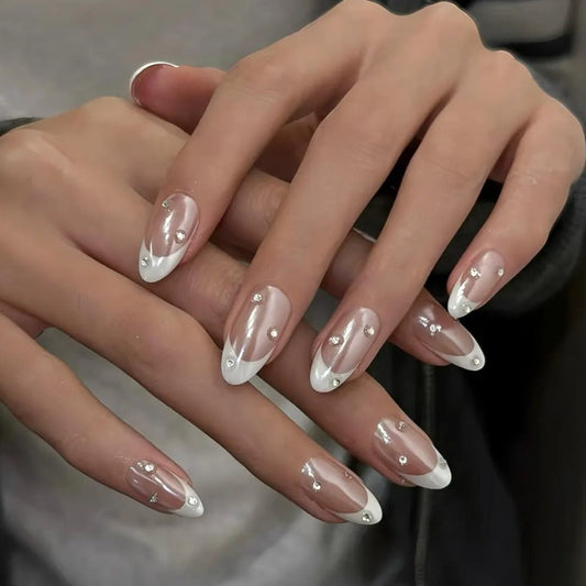 Nailuvia-FR031 French "Diamond Kiss" Press-On Nails