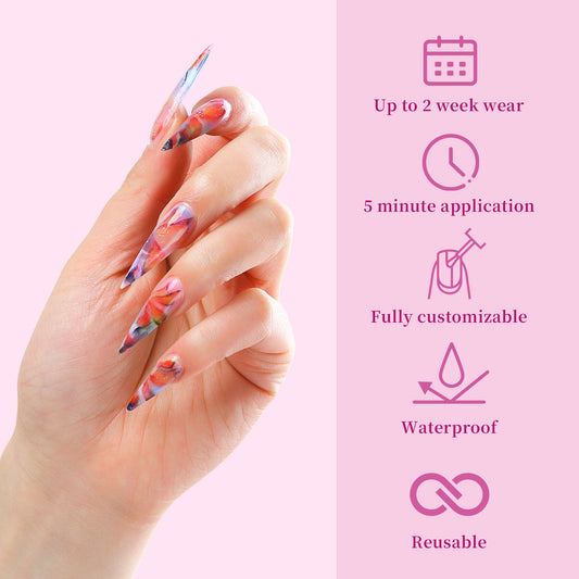 Nailuvia-FR026 French "Bridal Blossom" Press-On Nails