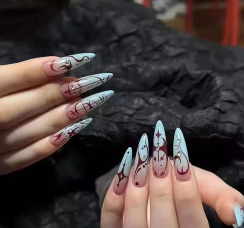 Nailuvia-ST014 Stiletto "Pastel Bloodbath" Press-On Nails