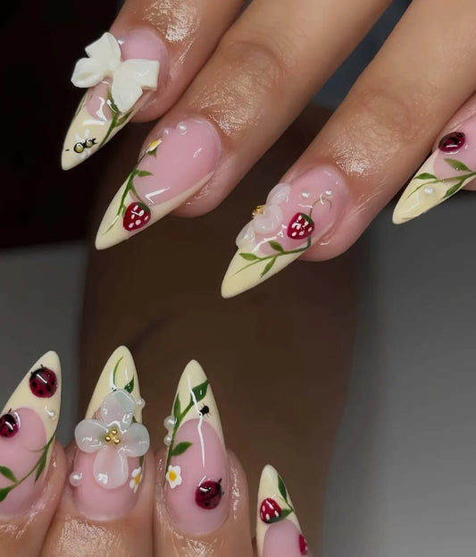 Nailuvia-FR027 French "Garden Whisper" Press-On Nails