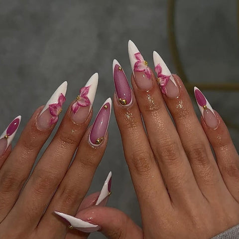 Nailuvia-FR035 French "Blossom Tint" Press-On Nails