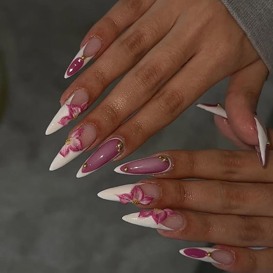 Nailuvia-FR035 French "Blossom Tint" Press-On Nails