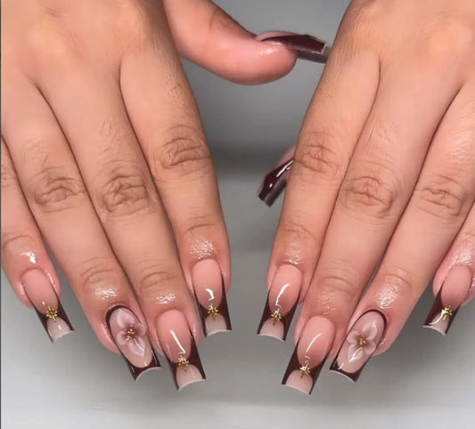 Nailuvia-FR015 French "Velvet Bloom" Press-On Nails