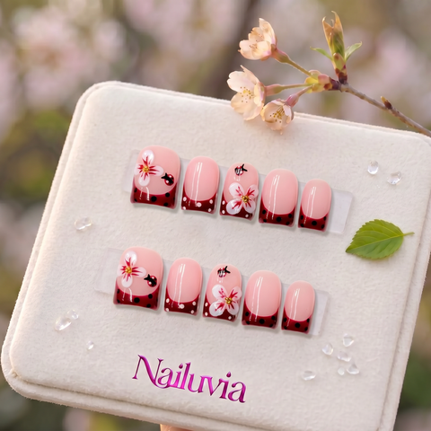 HK-C019 Handcrafted Medium Stiletto Acrylic Nails for Everyday,Daily Life,Party