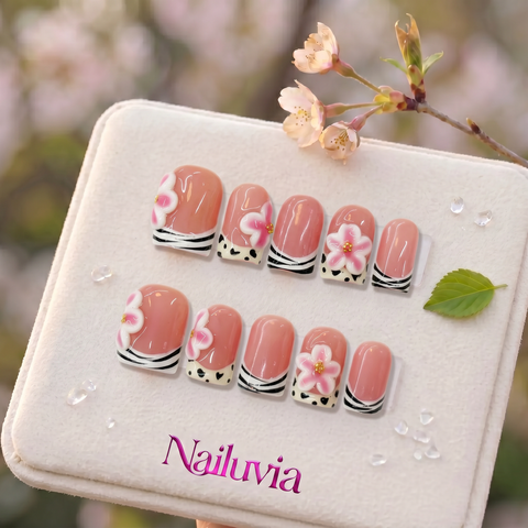 HK-C021Handcrafted Medium Stiletto Acrylic Nails for Everyday,Daily Life,Party