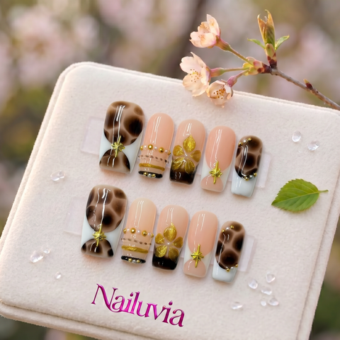 HK-D151 Handmade Medium Square Acrylic Nails for Daily Life，Party，working