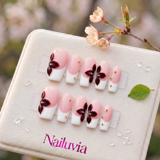 HK-D152 Handmade Medium Square Nails for Daily Work, Dating, Party