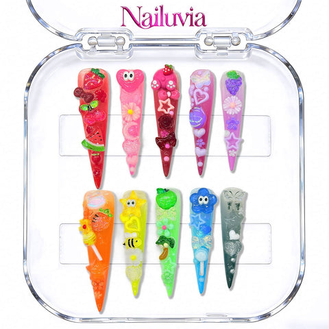 Nailuvia-G032 Stiletto "Rainbow Wonderland" Press-On Nails