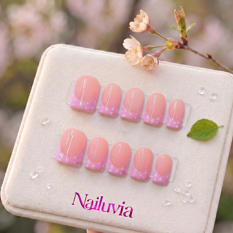 HK-C042 Handmade Medium Stiletto Acrylic Press On Nails or Daily Life, Weekend  & Holiday