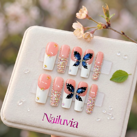 HK-D067 Handmade Medium Stiletto Acrylic Press On Nails or Daily Life, working&Holiday