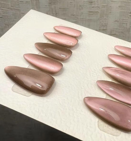 Nailuvia-CA019  Cat Eye "Mauve Mink" Press-On Nails