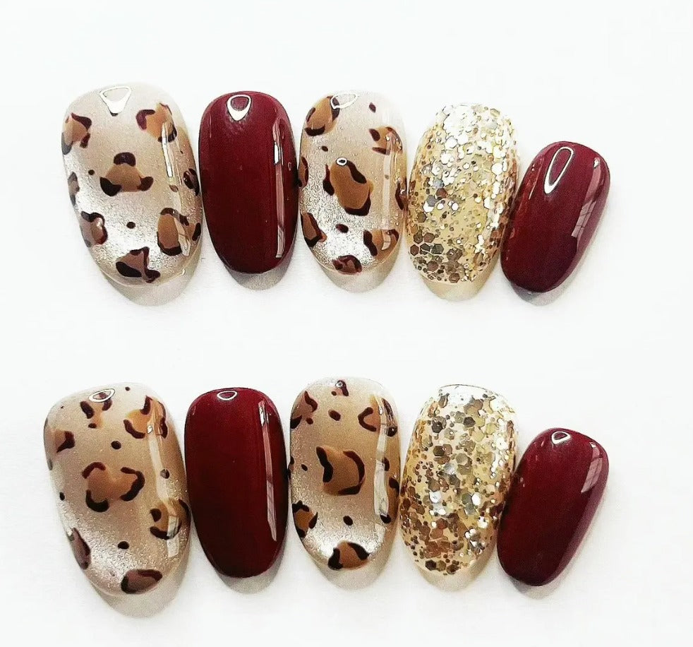 Nailuvia-CA005  Cat Eye "Autumn Safari" Press-On Nails