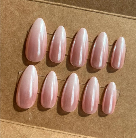 Nailuvia-CA012  Cat Eye "Blush Opal" Press-On Nails