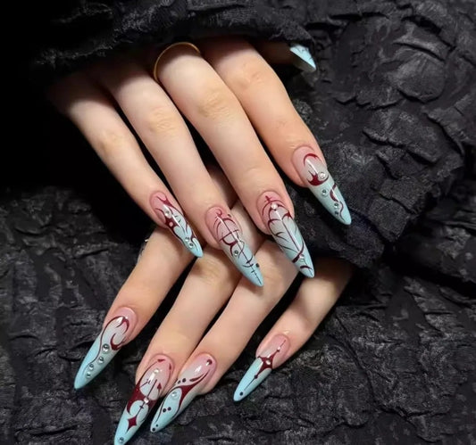 Nailuvia-ST014 Stiletto "Pastel Bloodbath" Press-On Nails