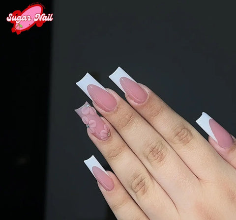 Nailuvia-FR007 French "Blossom Edge" Press-On Nails
