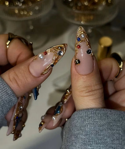 Nailuvia-ST001 Stiletto "Royal Relic" Press-On Nails