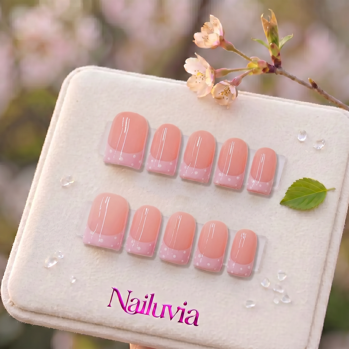 HK-C043 Handmade Medium Stiletto Acrylic Press On Nails or Daily Life, Weekend  & Holiday